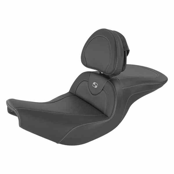 取寄せ Roadsofa?カーボンファイバーシート サドルマン Heated Roadsofa? Seat - Carbon Fiber - Includes Backrest - Black - Indian I14-07-185BRHCT 08102244