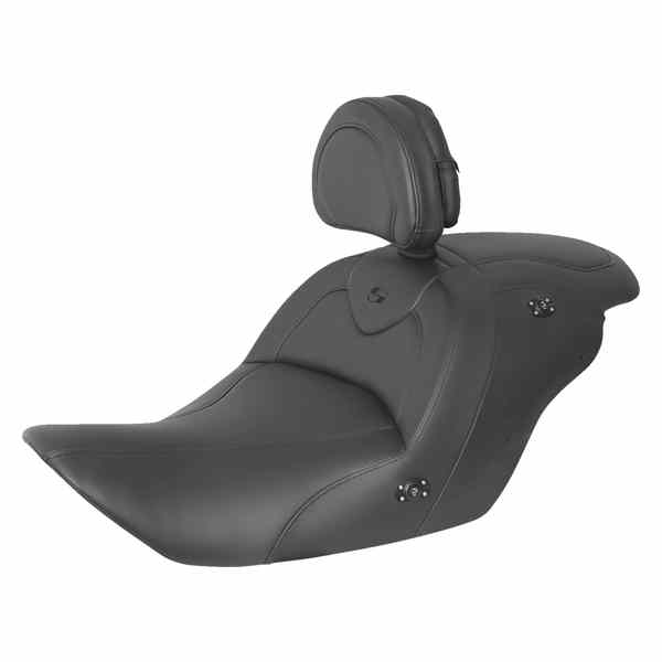 取寄せ 加熱されたRoadsofa?シート サドルマン RoadSofa? Seat - with Backrest - Black w/ Black Stitching - Heated - GL1800 '14-'17 H23-20-187BRHCT 08102336