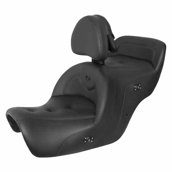取寄せ 加熱されたRoadsofa?シート サドルマン RoadSofa? Seat - with Backrest - Pillow Top - Black - Heated - GL1500 '88-'00 H88-07-181BRHCT 08102367