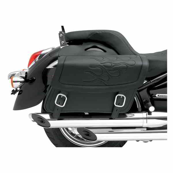取寄せ ハイウェイマンタトゥーサドルバッグ サドルマン Flame Saddlebag - Black - Medium X021-05-0401 35010212