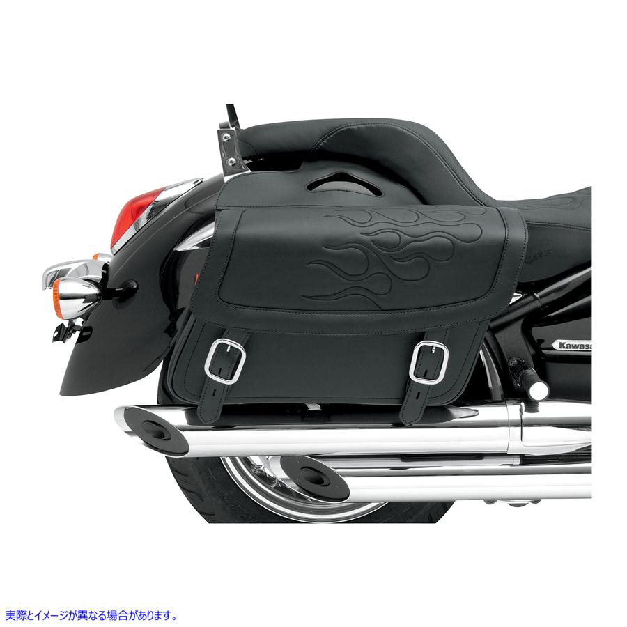 取寄せ ハイウェイマンタトゥーサドルバッグ サドルマン Flame Saddlebag - Black - Large X021-05-0411 35010213