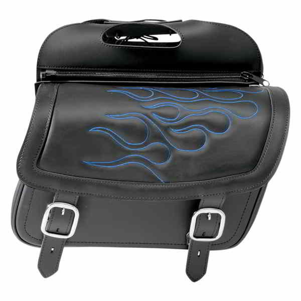 取寄せ ハイウェイマンタトゥーサドルバッグ サドルマン Flame Saddlebag - Blue - Medium 3501-0772 35010772