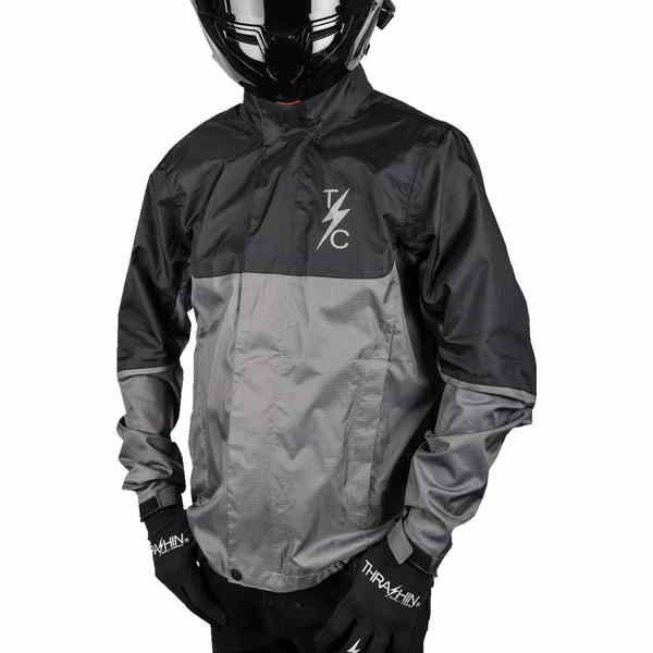 取寄せ 防水ミッションレインジャケット スラッシン サプライ Mission WP Rain Jacket - Black/Gray - Medium TMJ-11-09 28540377