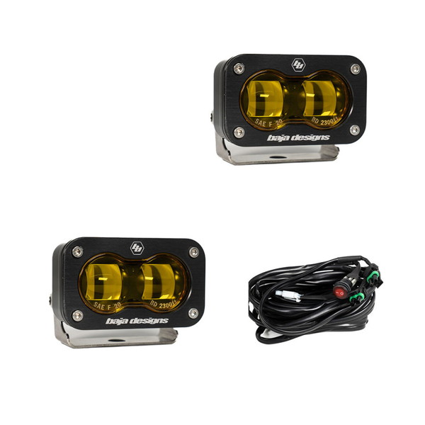 取寄せ 【並行輸入品】 バハデザイン ユニバーサルS2 SAEスポットLED（ペア）アンバー Baja Designs BAJ S2 Lights 237811