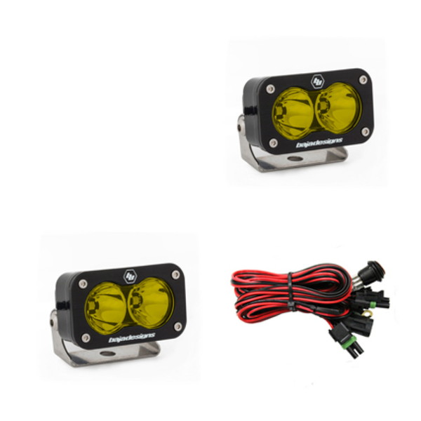 取寄せ 【並行輸入品】 バハデザイン S2プロシリーズ LEDライトポッド アンバーレンズ ワーク/シーンパターン ペア Baja Designs