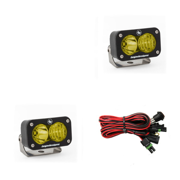 取寄せ 【並行輸入品】 バハデザインS2スポーツドライビングコンボパターンペアLEDワークライト-アンバー Baja Designs BAJ S2 S